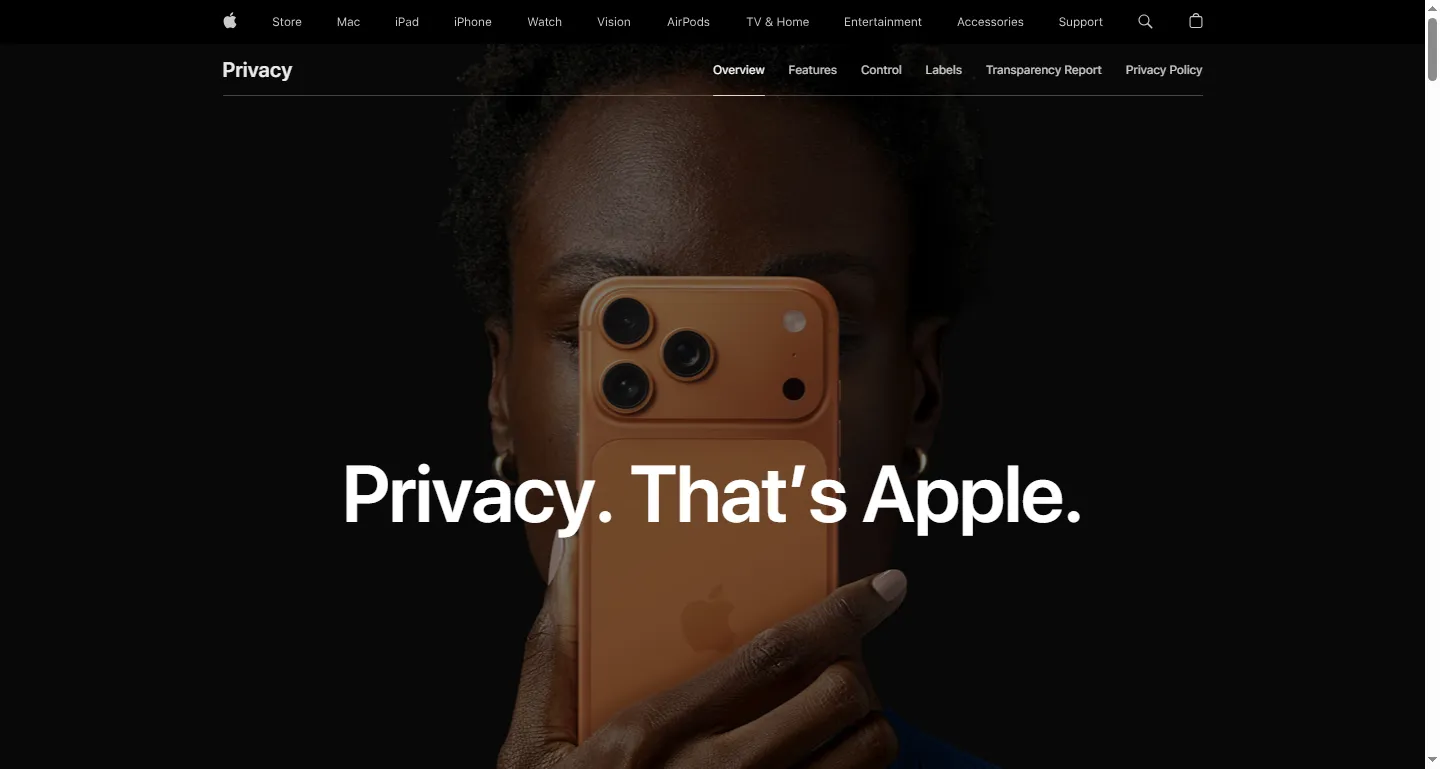 Apple's privacy marketing page