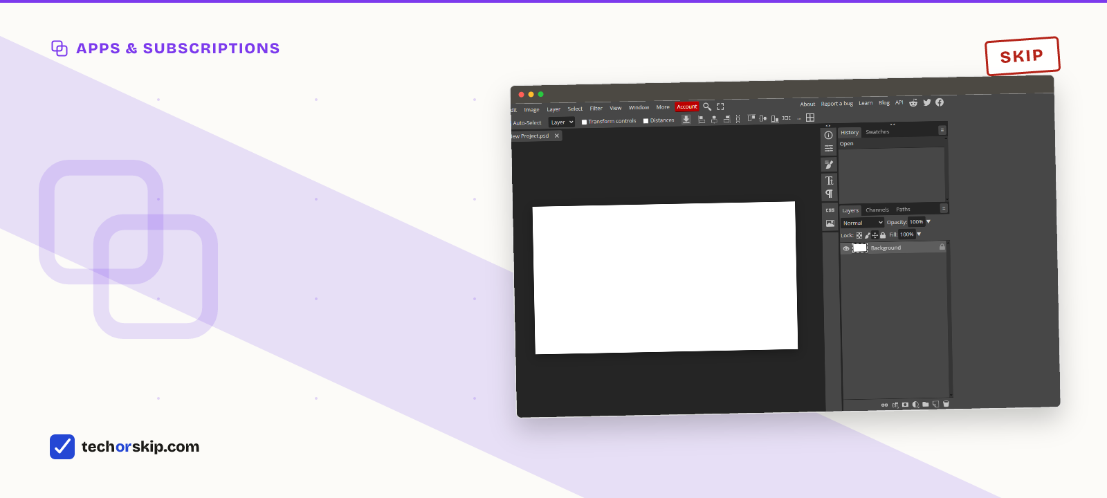 Branded verdict card featuring a screenshot of the Photopea browser-based photo editor